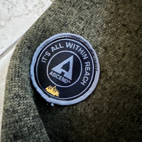 Ascend Mens 2XL XXL Fleece Lining Jacket Green Hiking Outdoors Gorpcore Pockets - Picture 5 of 9